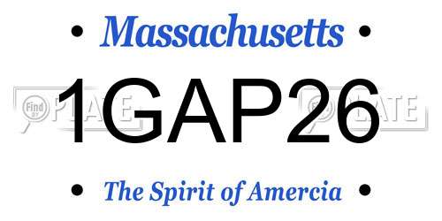 1GAP26 Massachusetts License Plate