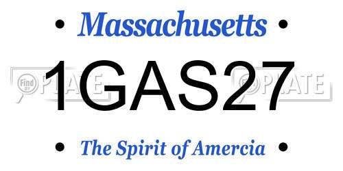 1GAS27 Massachusetts License Plate