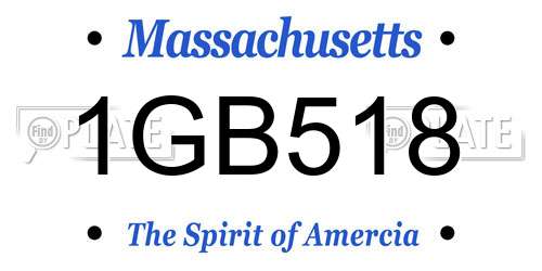 1GB518 Massachusetts License Plate