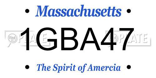1GBA47 Massachusetts License Plate