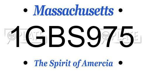 1GBS975 Massachusetts License Plate