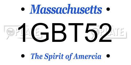 1GBT52 Massachusetts License Plate