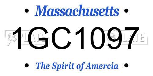 1GC1097 Massachusetts License Plate
