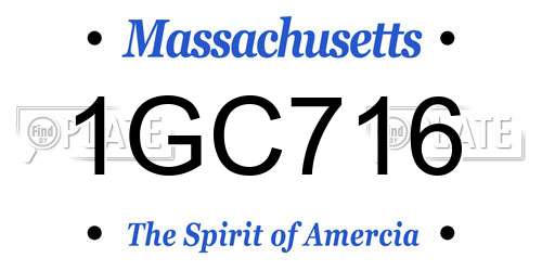 1GC716 Massachusetts License Plate
