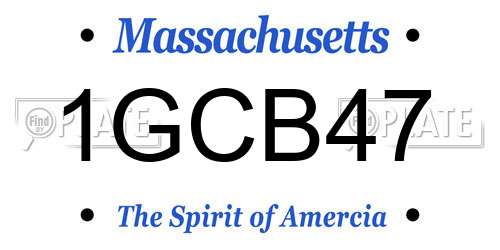 1GCB47 Massachusetts License Plate