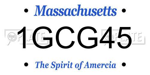 1GCG45 Massachusetts License Plate