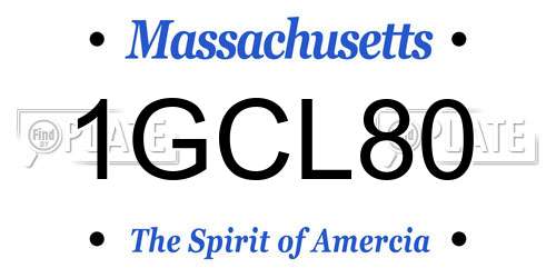 1GCL80 Massachusetts License Plate
