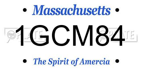 1GCM84 Massachusetts License Plate