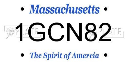 1GCN82 Massachusetts License Plate