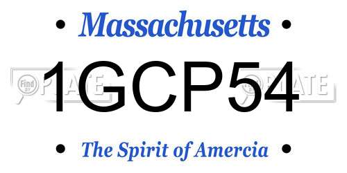 1GCP54 Massachusetts License Plate