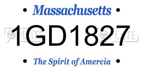 1GD1827 Massachusetts License Plate