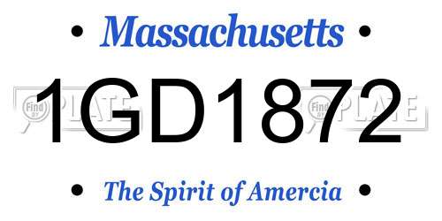 1GD1872 Massachusetts License Plate
