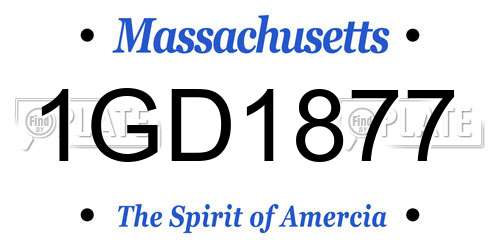 1GD1877 Massachusetts License Plate