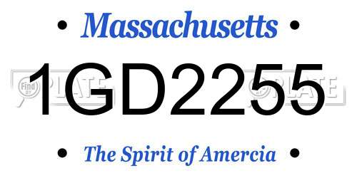 1GD2255 Massachusetts License Plate