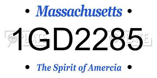 1GD2285 Massachusetts License Plate
