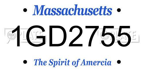1GD2755 Massachusetts License Plate