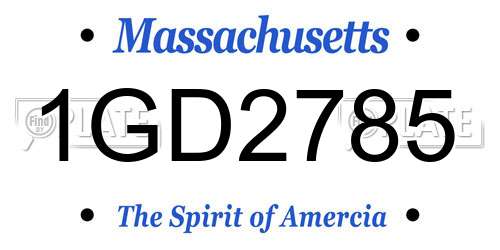 1GD2785 Massachusetts License Plate