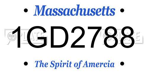 1GD2788 Massachusetts License Plate