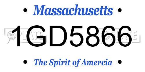 1GD5866 Massachusetts License Plate