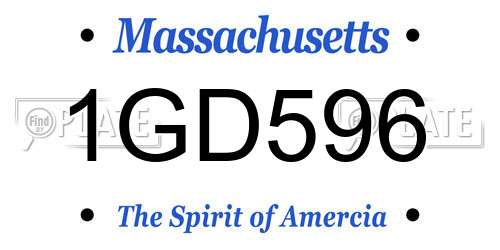 1GD596 Massachusetts License Plate