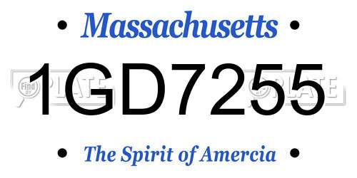 1GD7255 Massachusetts License Plate