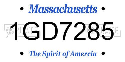 1GD7285 Massachusetts License Plate