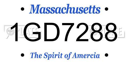 1GD7288 Massachusetts License Plate