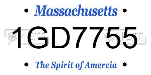 1GD7755 Massachusetts License Plate
