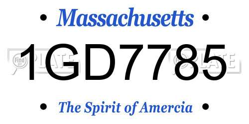 1GD7785 Massachusetts License Plate
