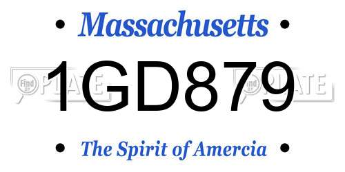 1GD879 Massachusetts License Plate