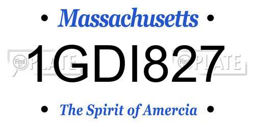 1GDI827 Massachusetts License Plate