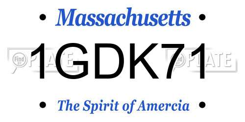 1GDK71 Massachusetts License Plate