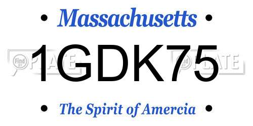 1GDK75 Massachusetts License Plate