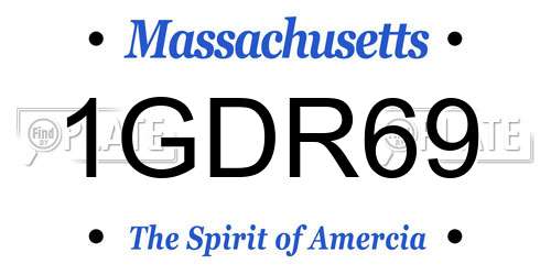 1GDR69 Massachusetts License Plate