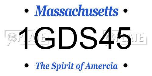 1GDS45 Massachusetts License Plate