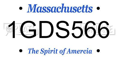 1GDS566 Massachusetts License Plate