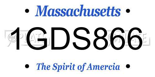 1GDS866 Massachusetts License Plate