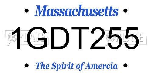 1GDT255 Massachusetts License Plate