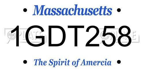 1GDT258 Massachusetts License Plate