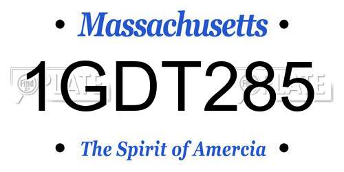 1GDT285 Massachusetts License Plate