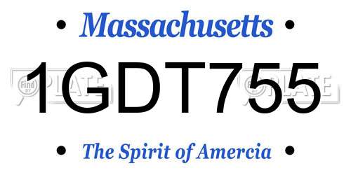 1GDT755 Massachusetts License Plate