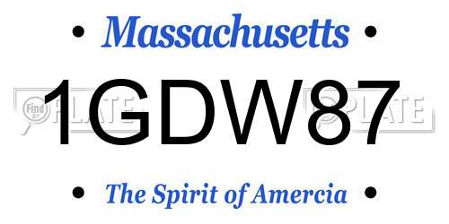 1GDW87 Massachusetts License Plate
