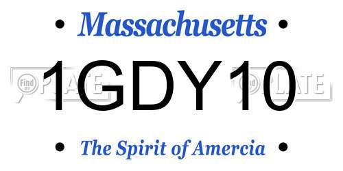 1GDY10 Massachusetts License Plate