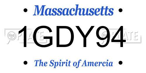 1GDY94 Massachusetts License Plate