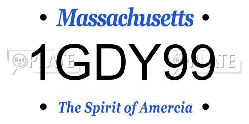 1GDY99 Massachusetts License Plate