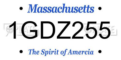1GDZ255 Massachusetts License Plate