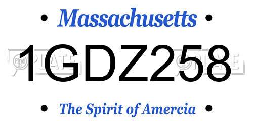 1GDZ258 Massachusetts License Plate