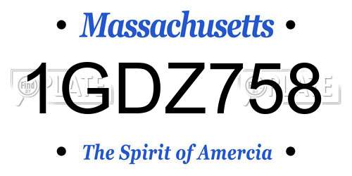 1GDZ758 Massachusetts License Plate