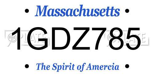 1GDZ785 Massachusetts License Plate