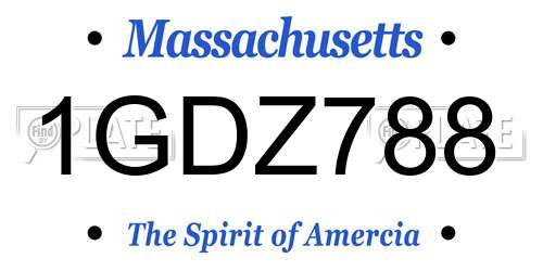 1GDZ788 Massachusetts License Plate